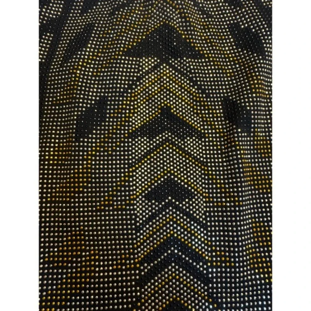 Romeo + Juliet Couture Mini Skirt Black Silver Gold‎ Geometric Pattern size S